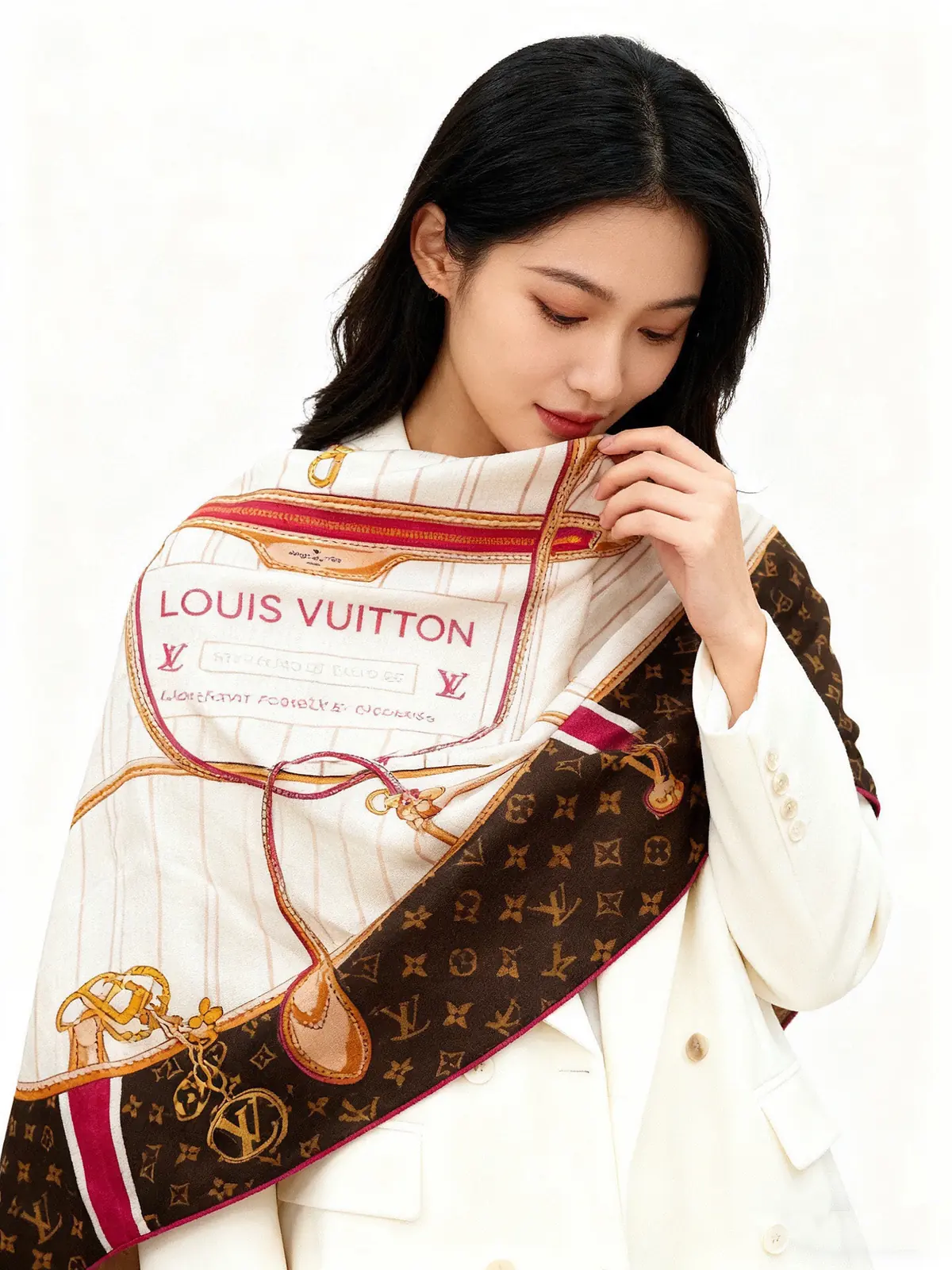 Scarf（围巾） Style Beige Scarf Lookbook Reference image 2