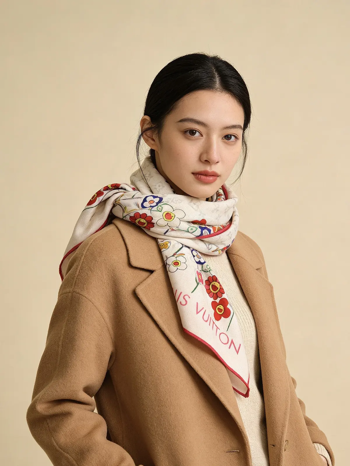 Scarf（围巾） Style Beige Scarf Lookbook Reference image 2