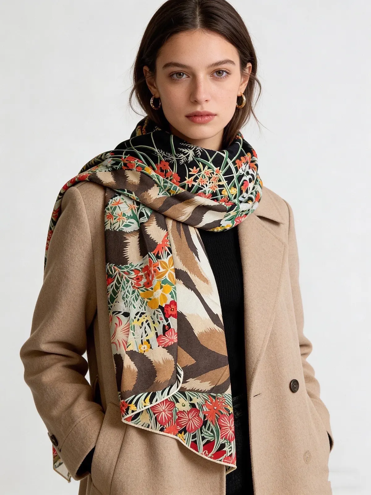 Scarf（围巾） Style Beige Shoulder Bag Lookbook Reference image 2