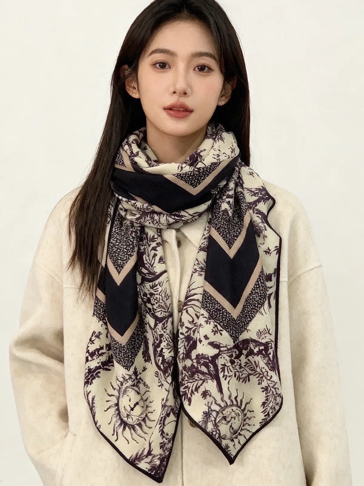 Scarf（围巾） Style Black Scarf Lookbook Reference image 1