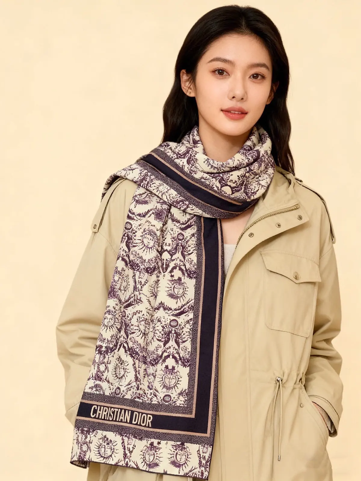 Scarf（围巾） Style Black Scarf Lookbook Reference image 2