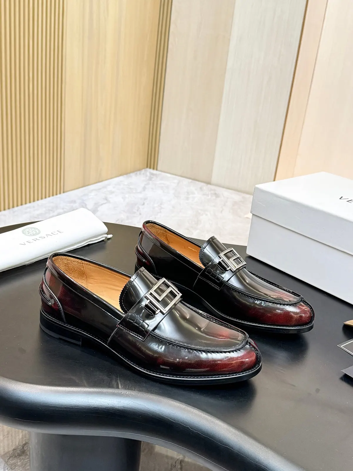 Versace Style Leather Men's Shoes Lookbook Reference image 2