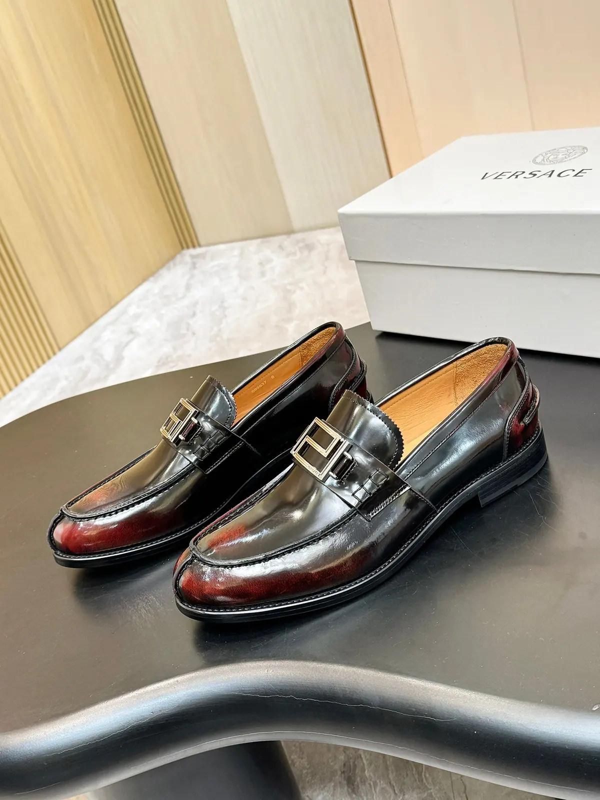 Versace Style Leather Men's Shoes Lookbook Reference image 3