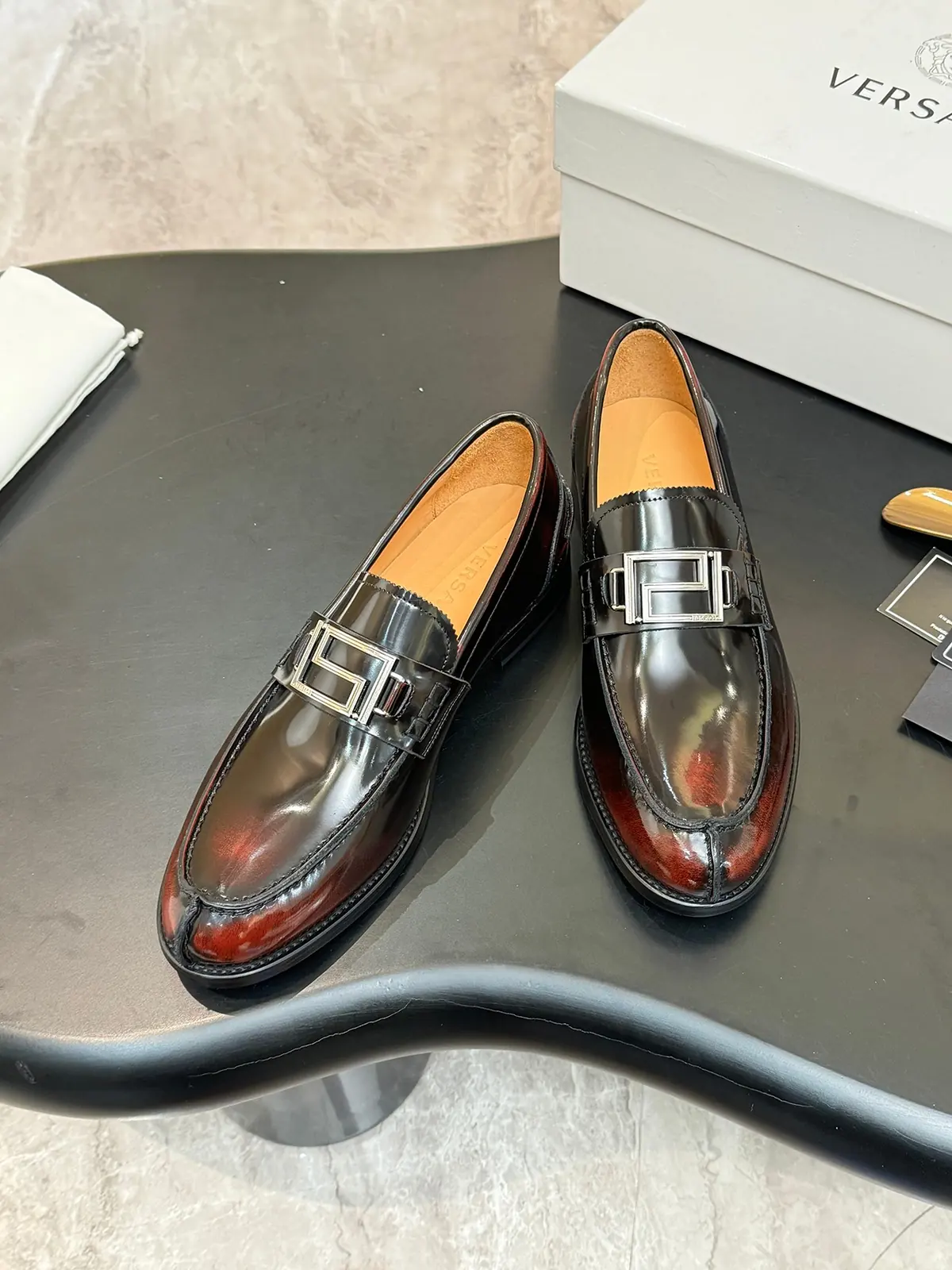 Versace Style Leather Men's Shoes Lookbook Reference image 4