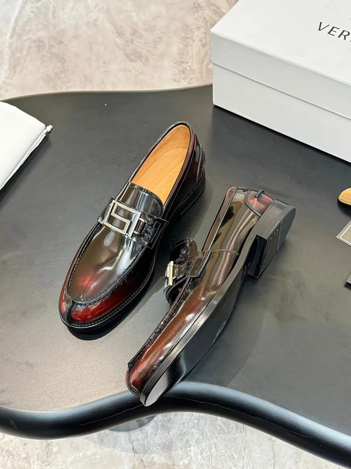 Versace Style Leather Men's Shoes Lookbook Reference image 5