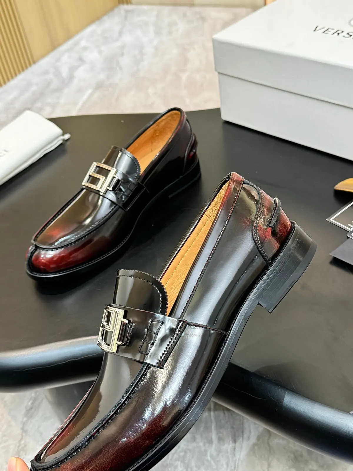Versace Style Leather Men's Shoes Lookbook Reference image 6