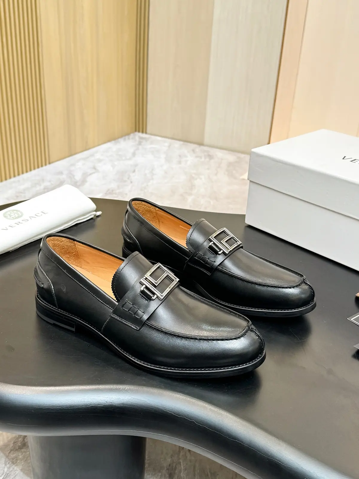 Versace Style Leather Men's Shoes Lookbook Reference image 2