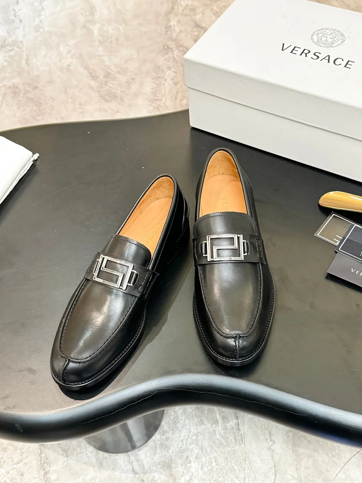 Versace Style Leather Men's Shoes Lookbook Reference image 4