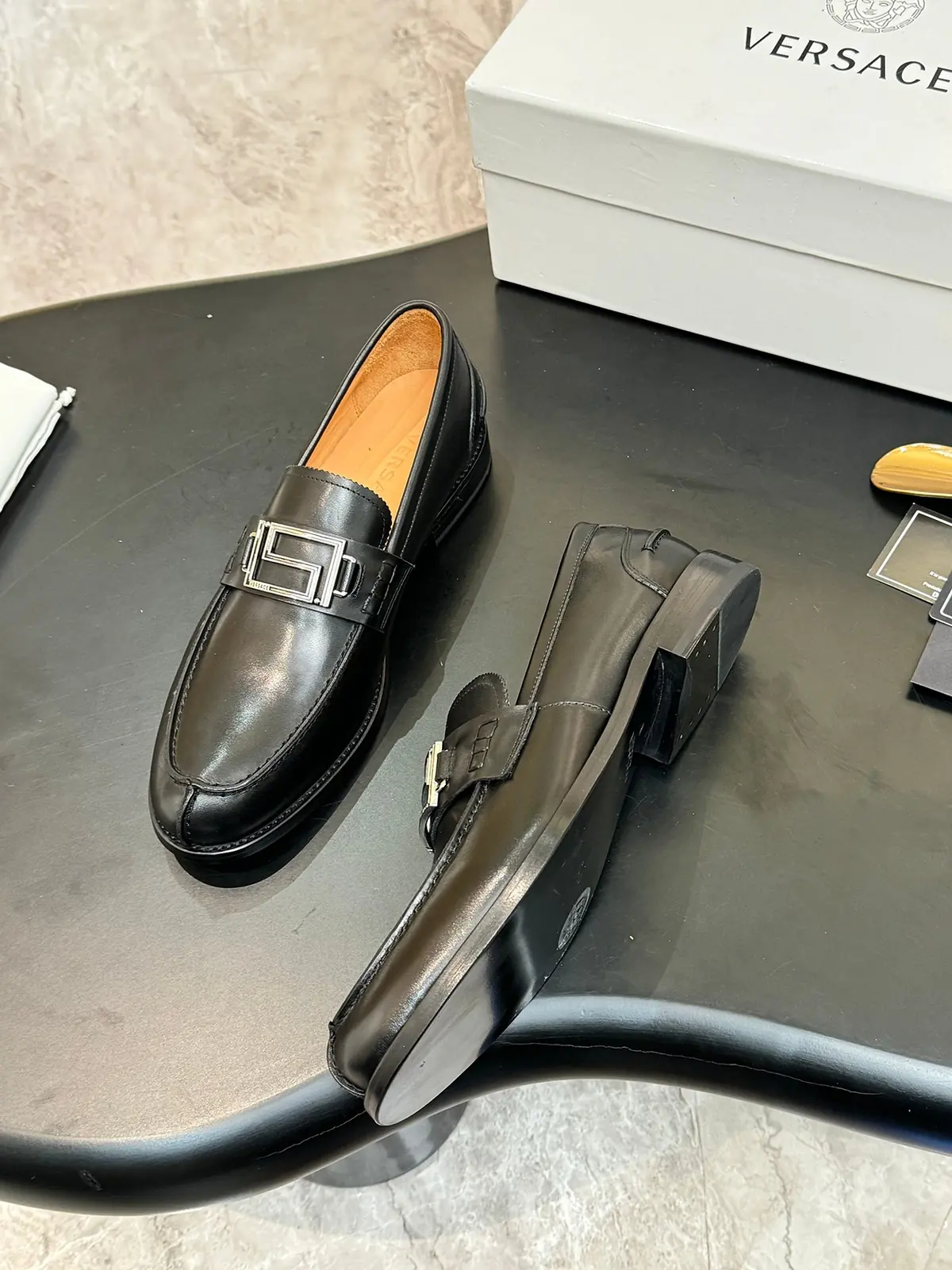 Versace Style Leather Men's Shoes Lookbook Reference image 6