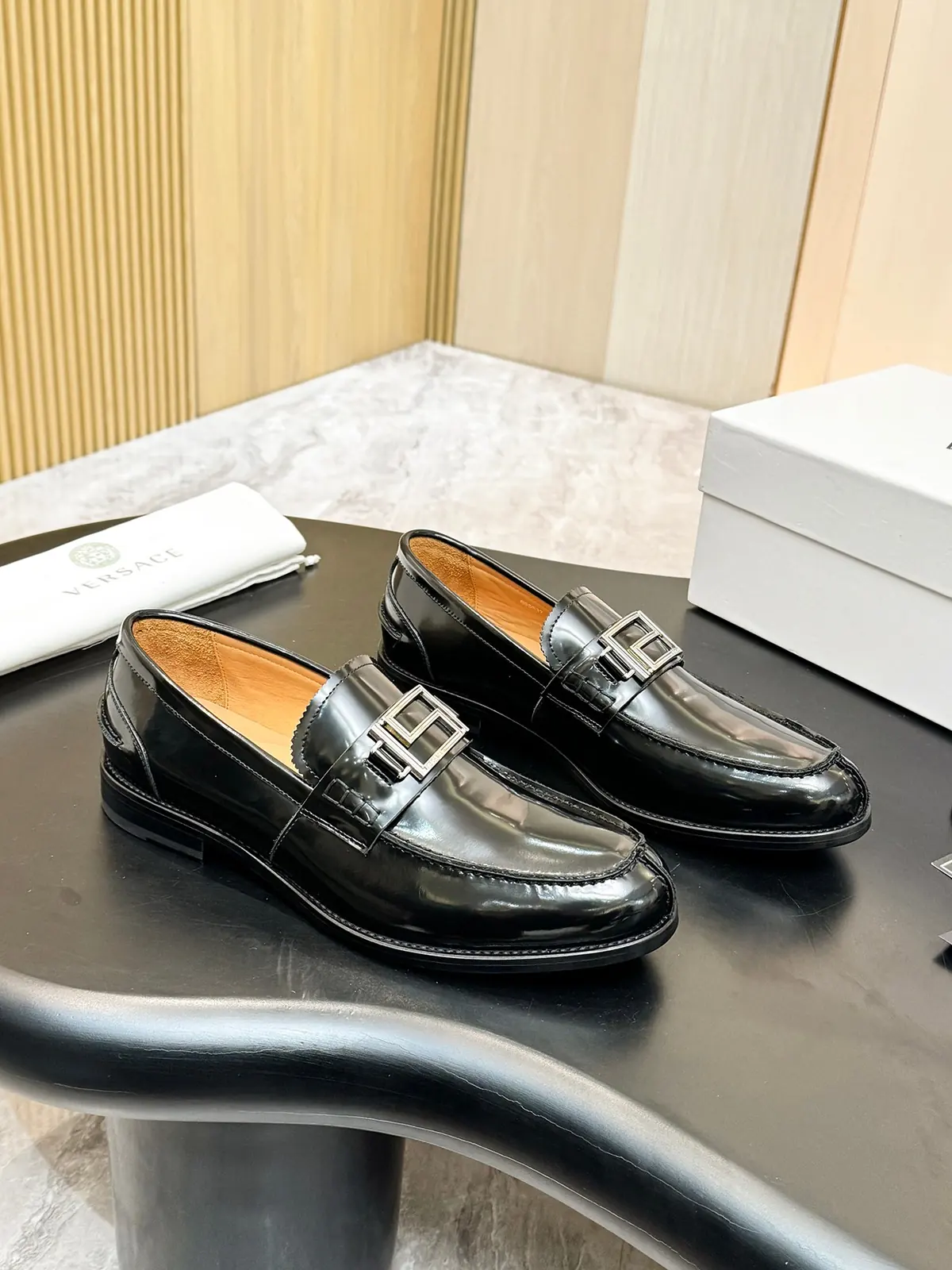 Versace Style Leather Men's Shoes Lookbook Reference image 2
