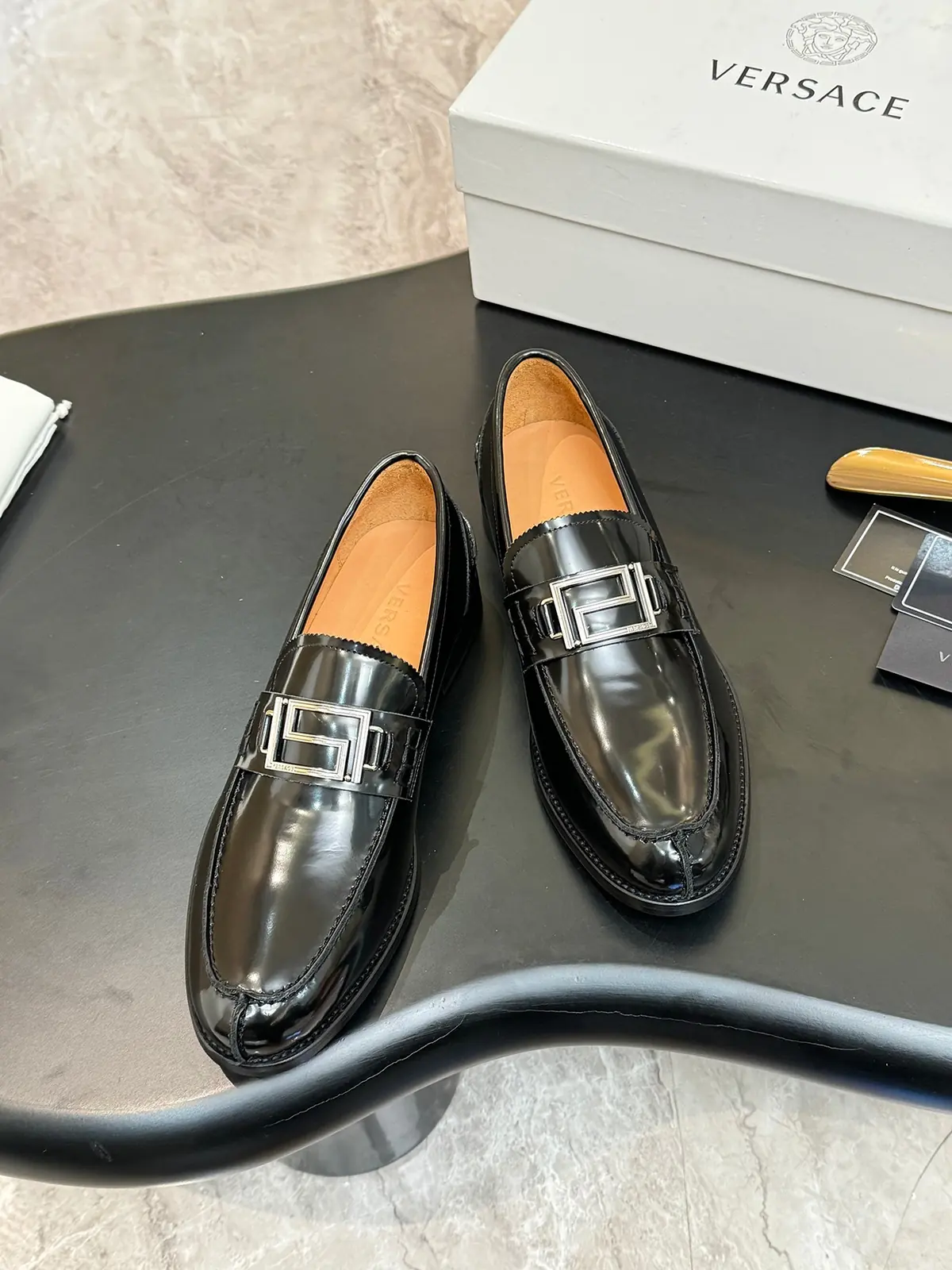 Versace Style Leather Men's Shoes Lookbook Reference image 4