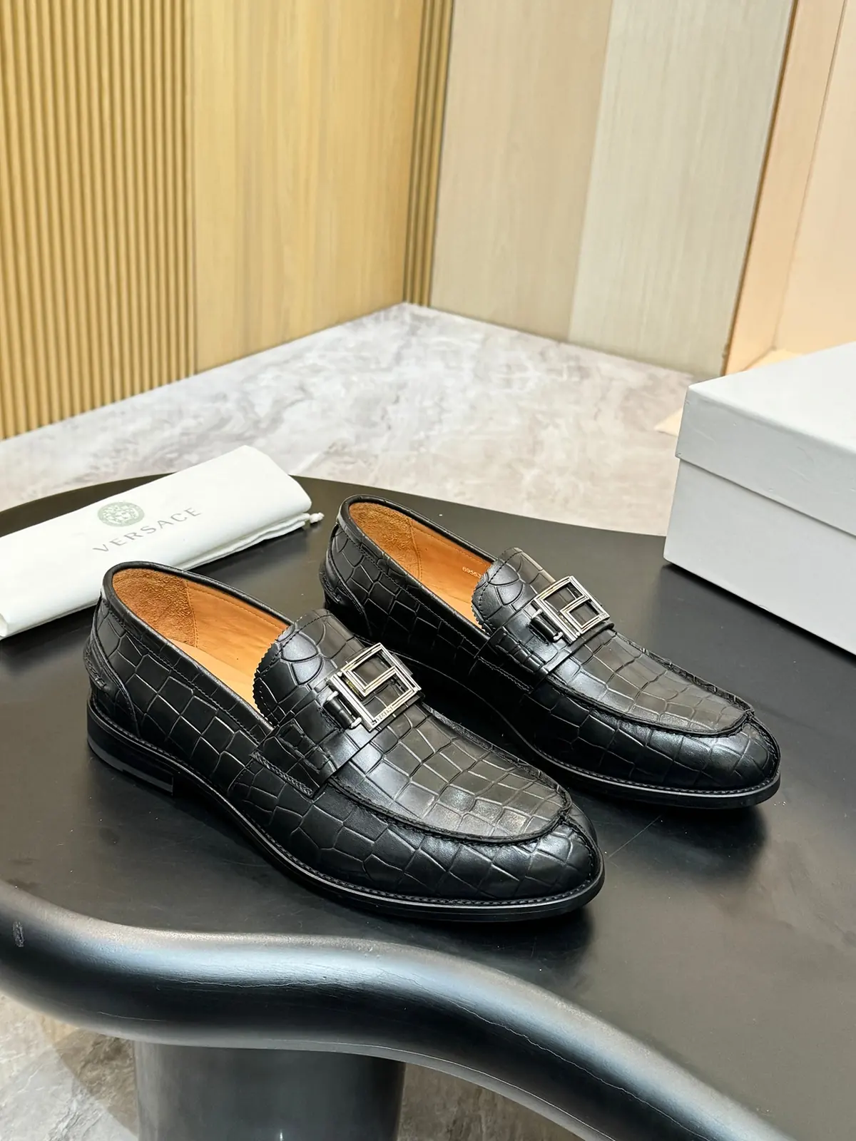 Versace Style Leather Men's Shoes Lookbook Reference image 2