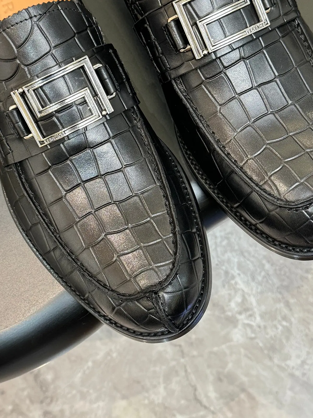 Versace Style Leather Men's Shoes Lookbook Reference image 5