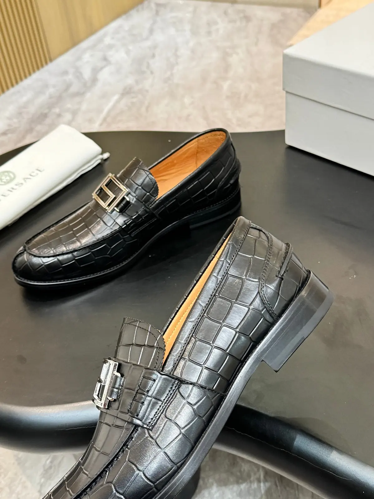 Versace Style Leather Men's Shoes Lookbook Reference image 6