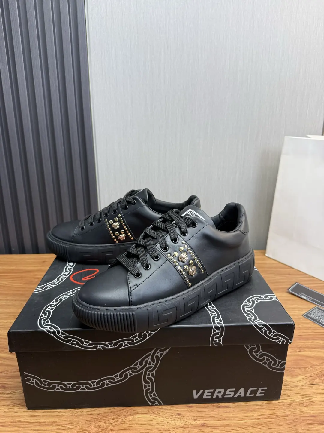 Versace Style Leather Men's Shoes Lookbook Reference image 3