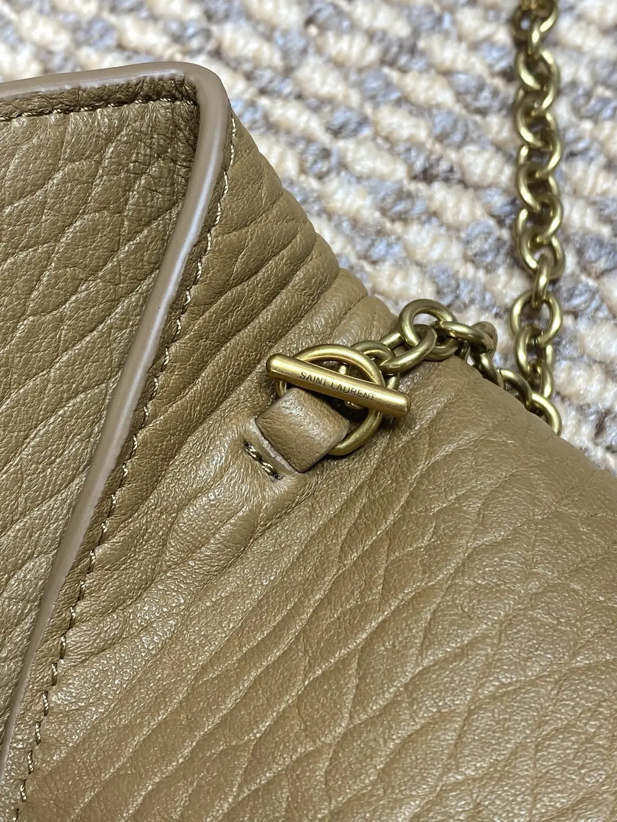 YSL Style Beige Leather Chain Bag Bags Chain Bag detail image 7 from source 729392