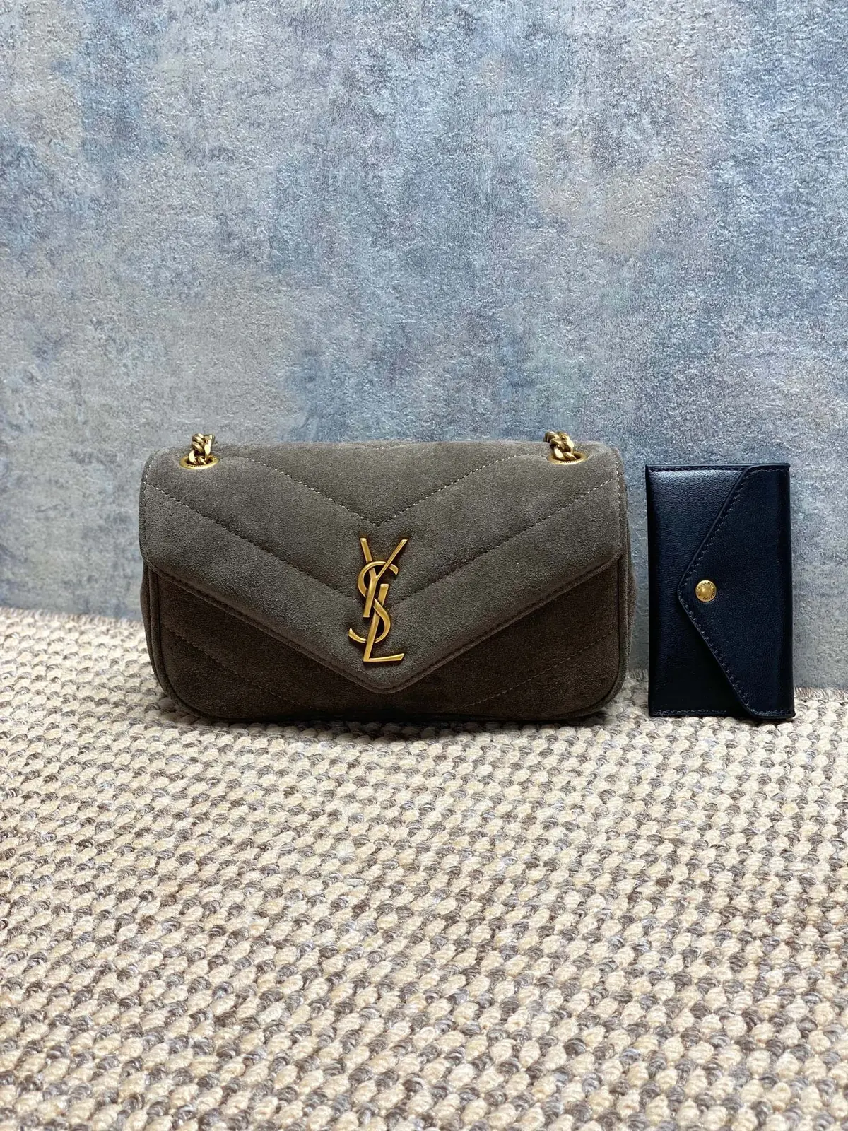 YSL Style Black Leather Card Holder Lookbook Reference image 1