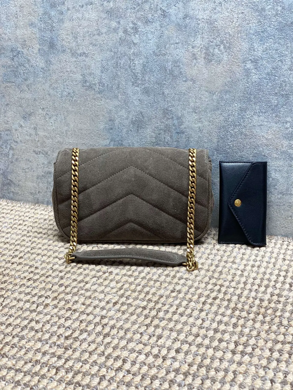 YSL Style Black Leather Card Holder Lookbook Reference image 2