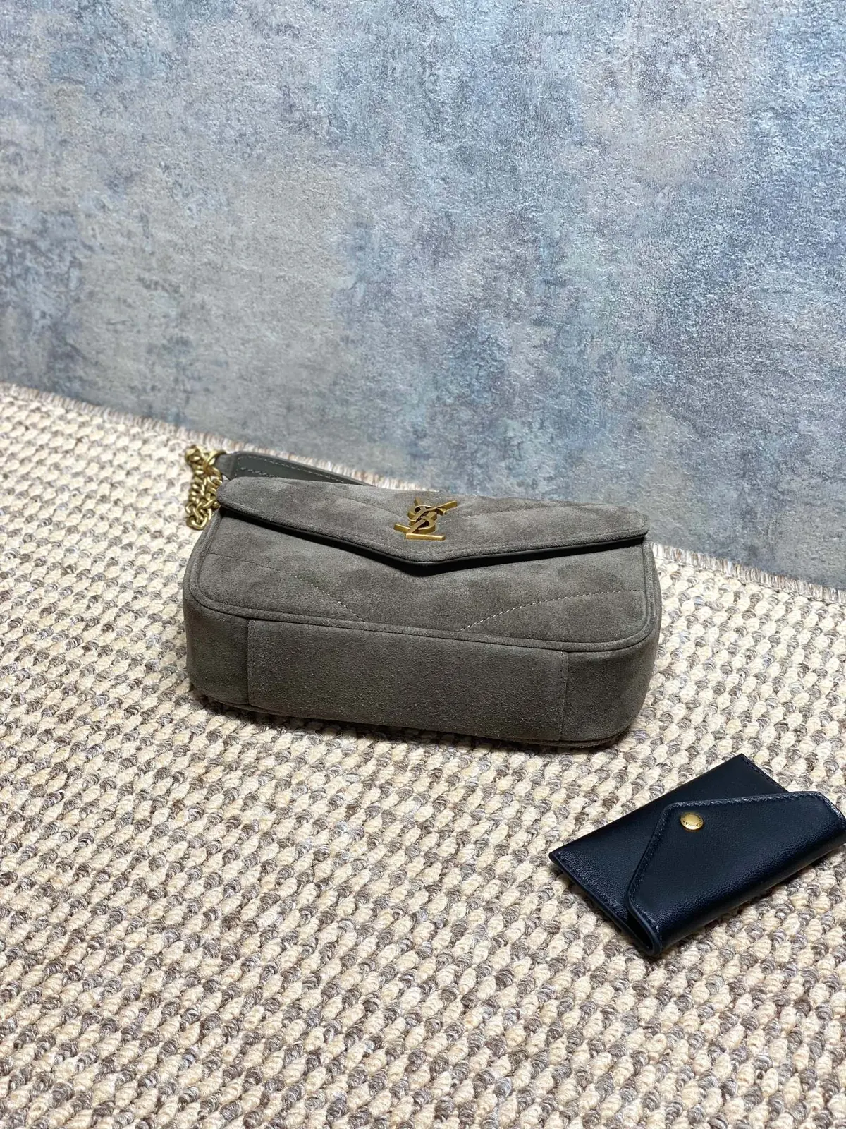 YSL Style Black Leather Card Holder Lookbook Reference image 3