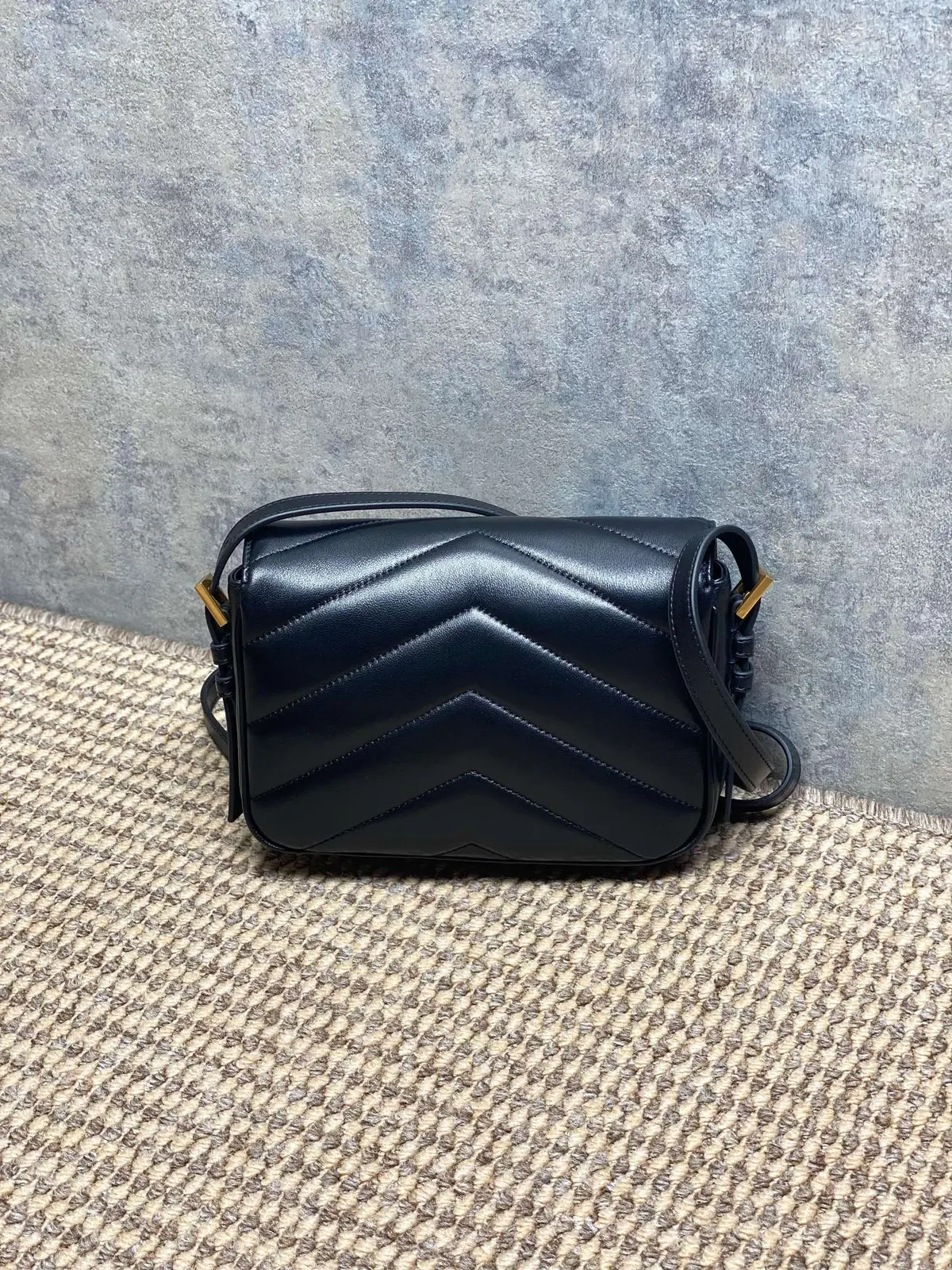 YSL Style Black Leather Chain Bag Lookbook Reference image 2