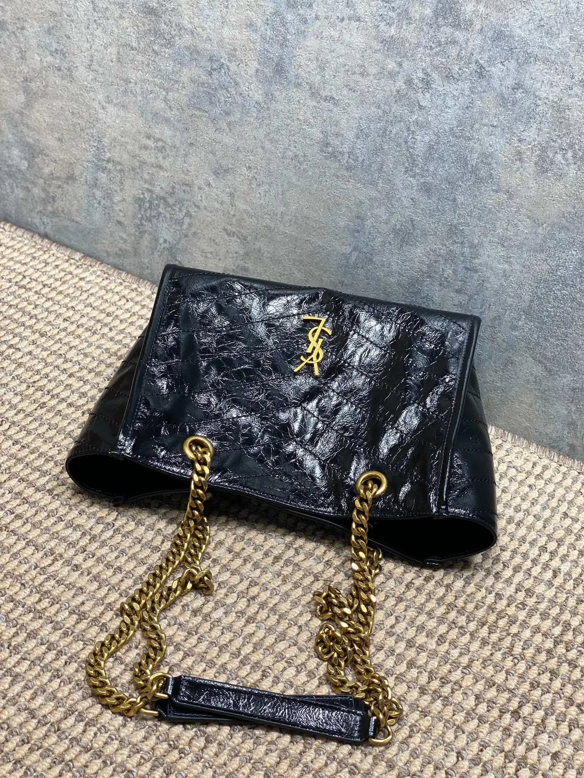 YSL Style Black Leather Chain Bag Lookbook Reference image 5