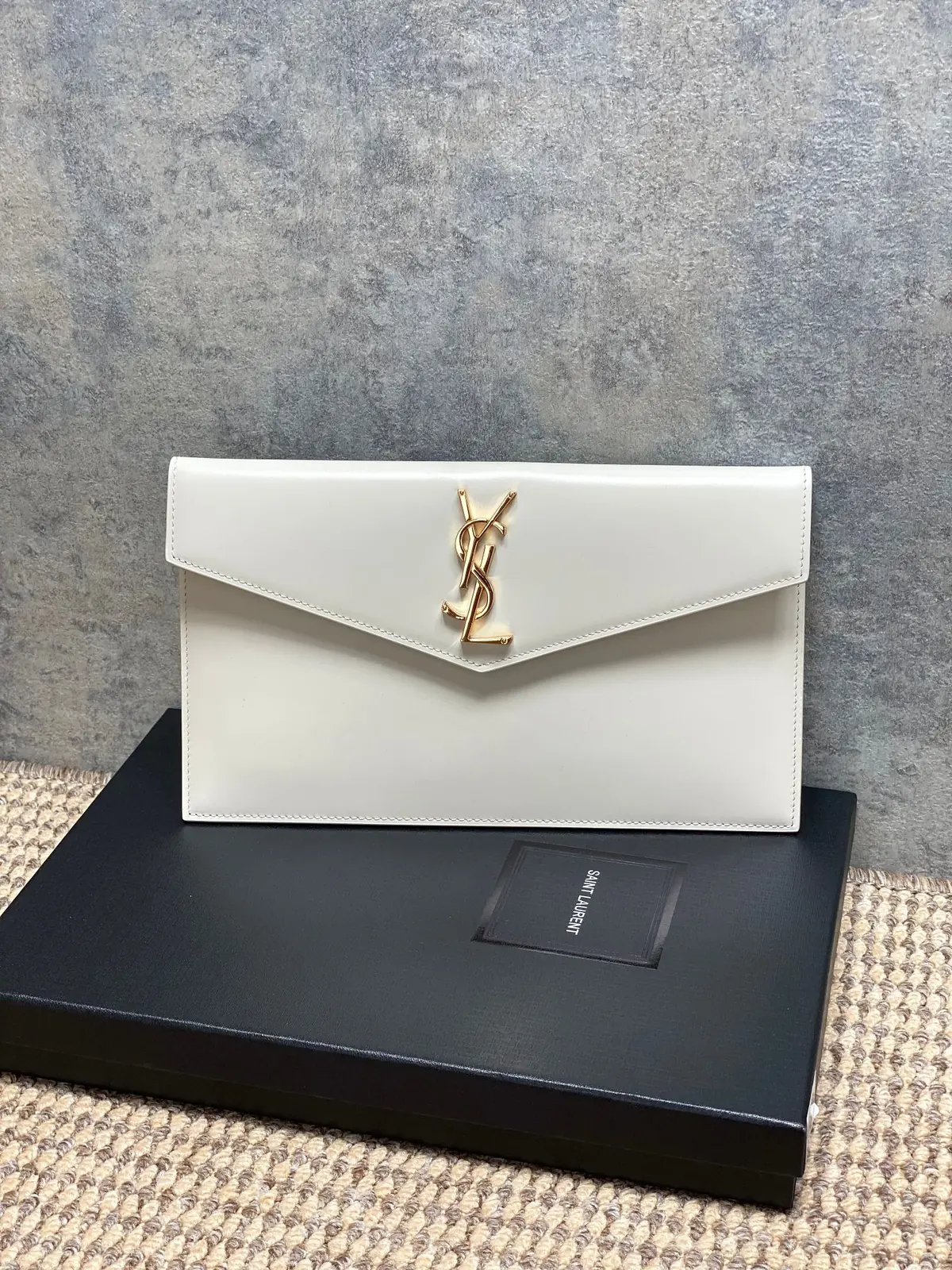 YSL Style Black Leather Clutch Lookbook Reference image 1
