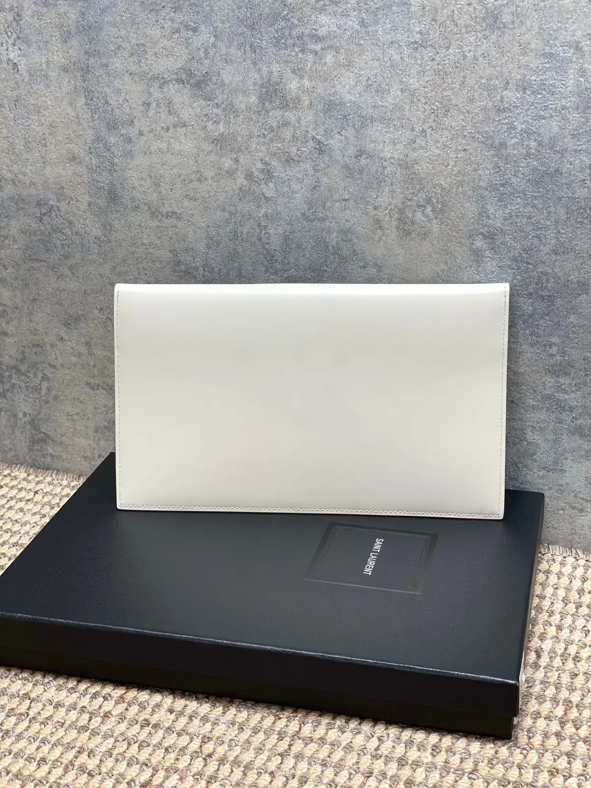 YSL Style Black Leather Clutch Lookbook Reference image 2