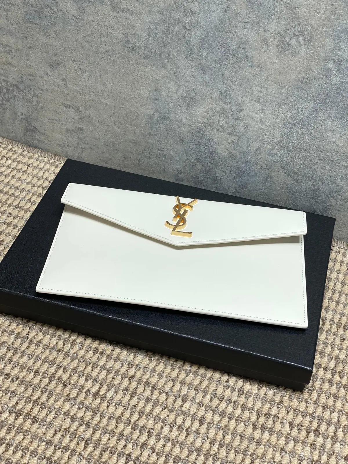 YSL Style Black Leather Clutch Lookbook Reference image 3