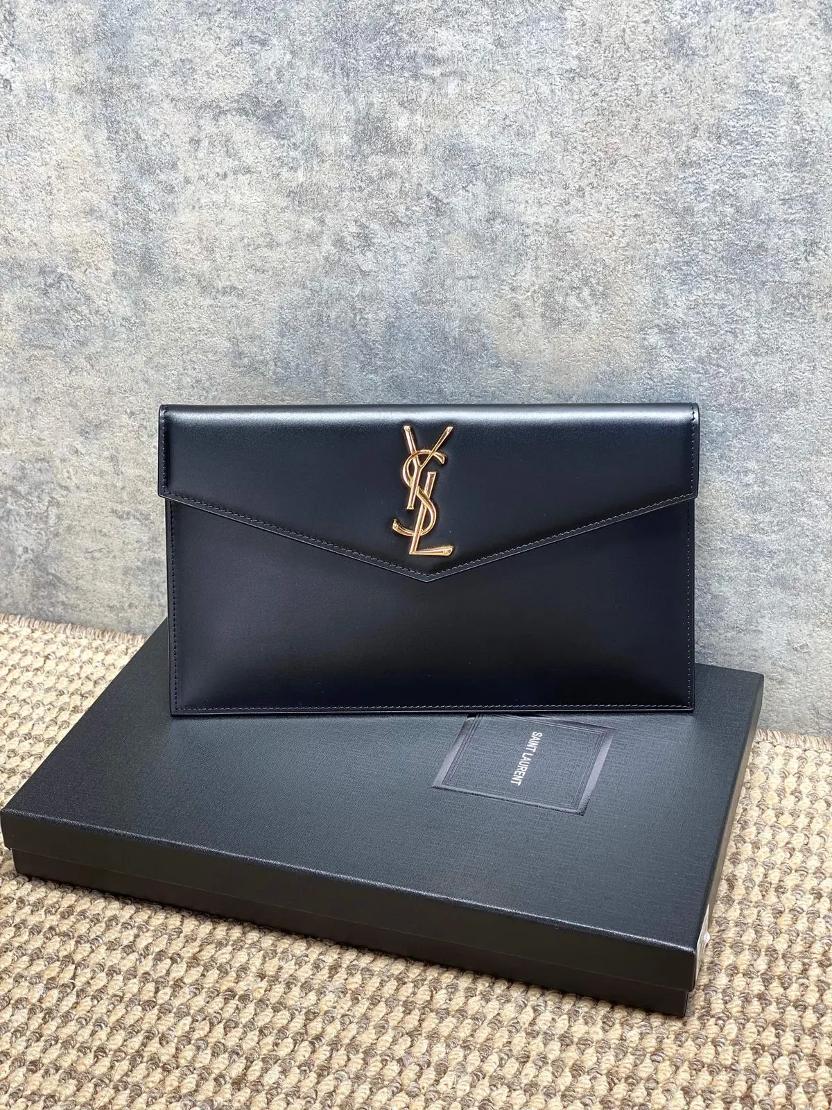 YSL Style Black Leather Clutch Lookbook Reference image 1