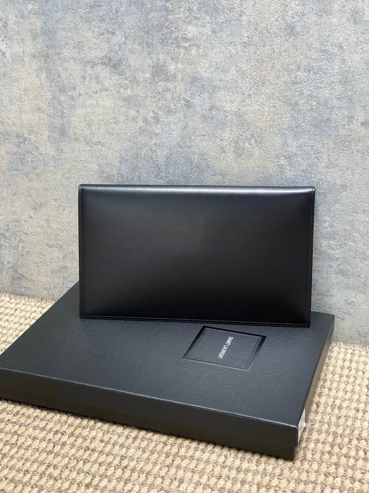 YSL Style Black Leather Clutch Lookbook Reference image 2