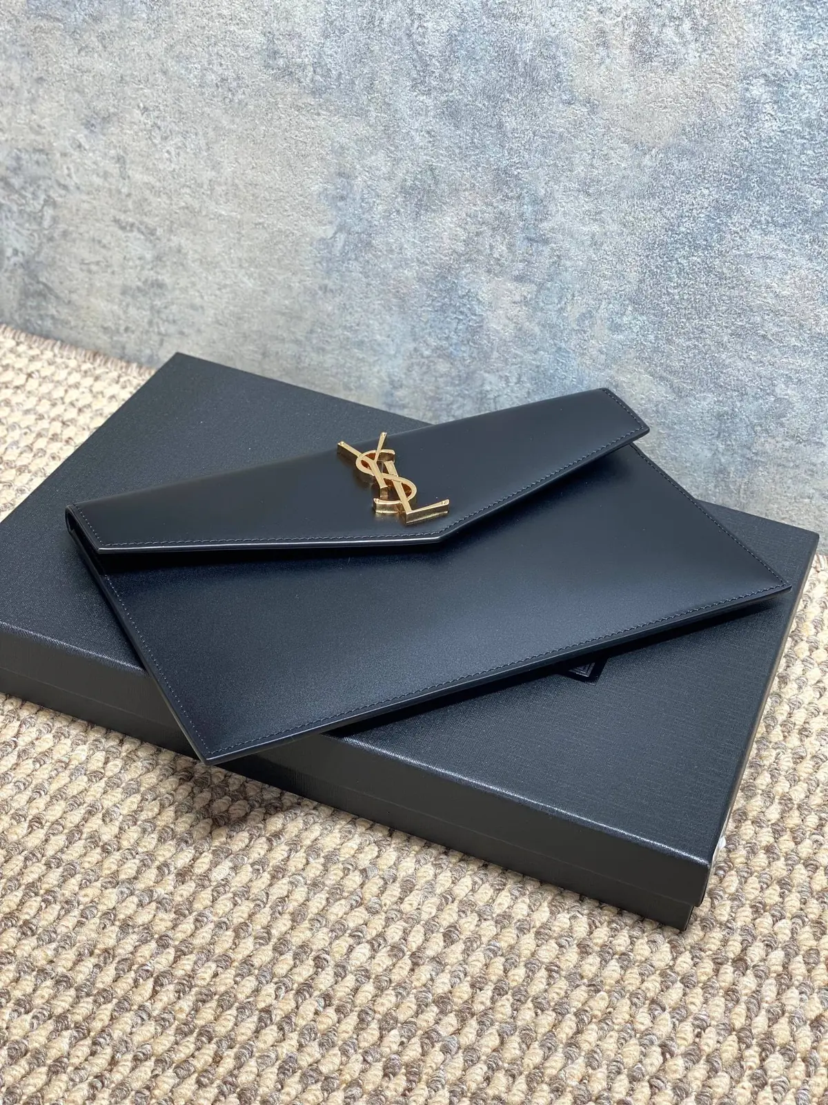 YSL Style Black Leather Clutch Lookbook Reference image 5