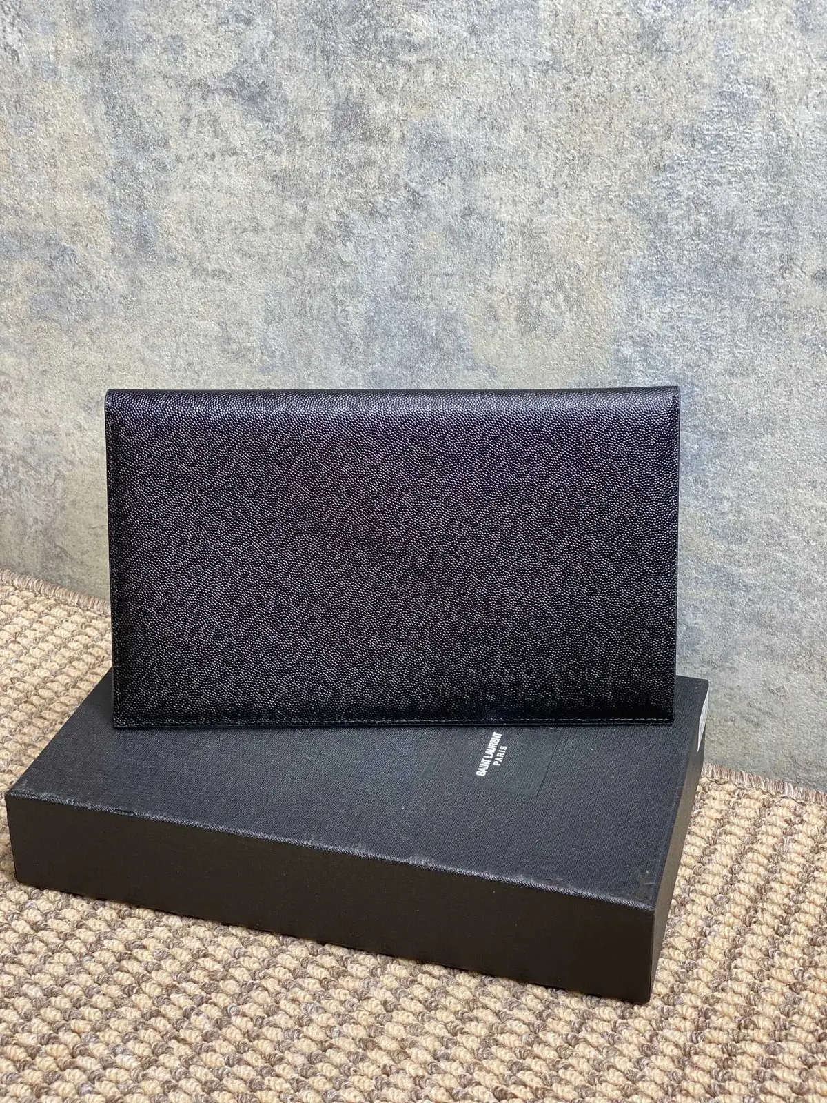 YSL Style Black Leather Clutch Lookbook Reference image 2