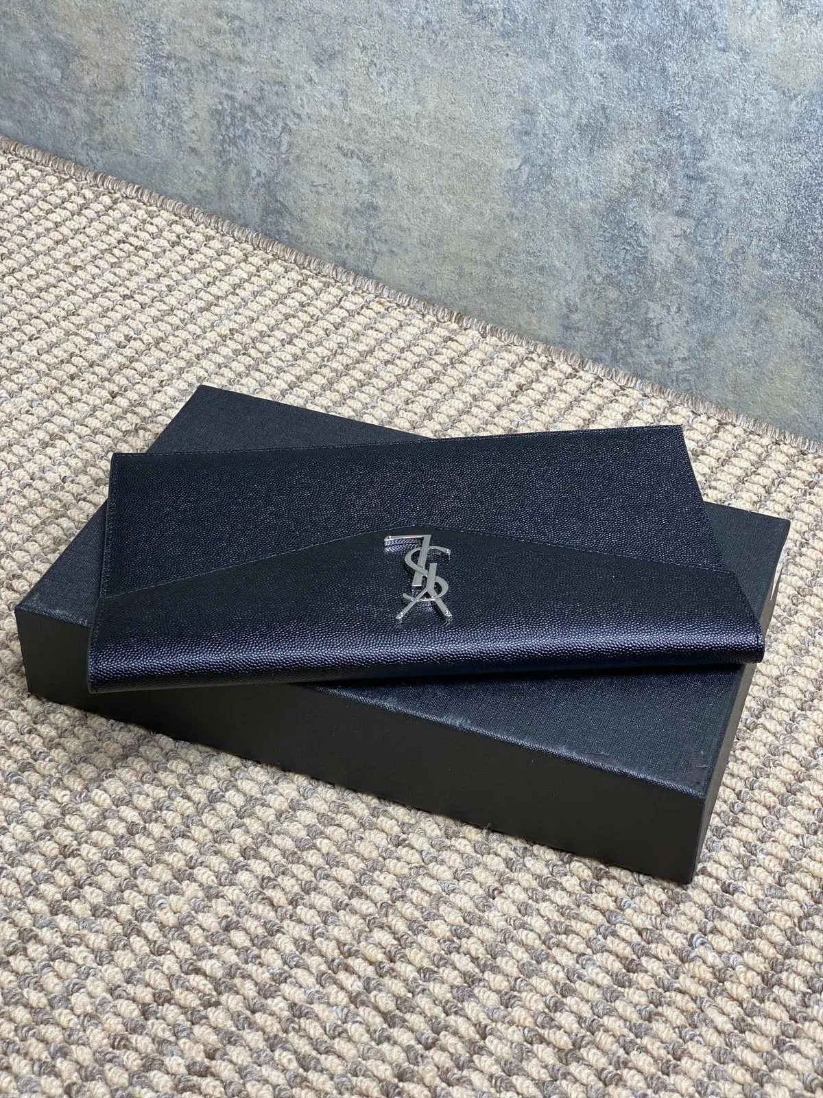 YSL Style Black Leather Clutch Lookbook Reference image 4