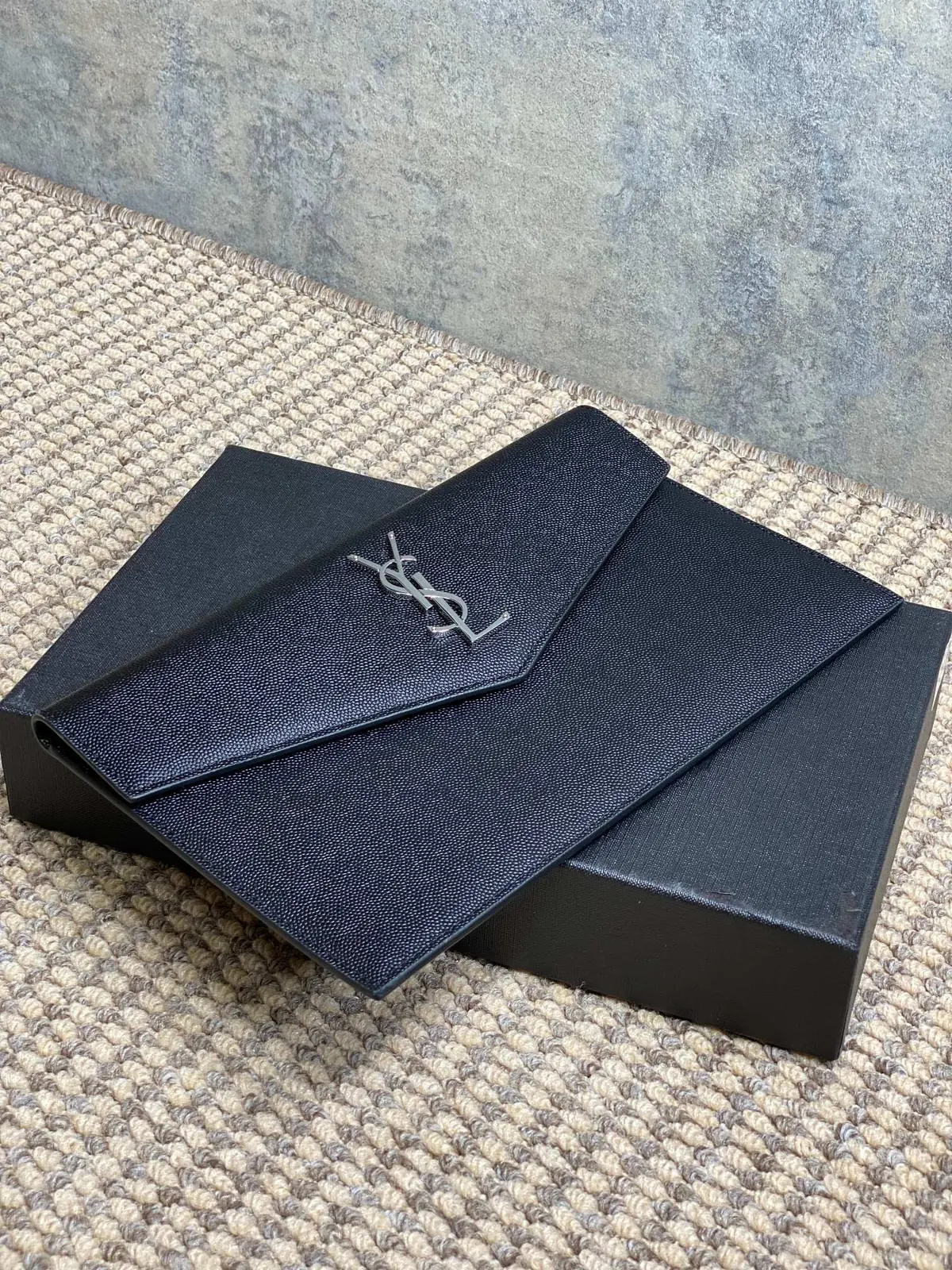 YSL Style Black Leather Clutch Lookbook Reference image 6
