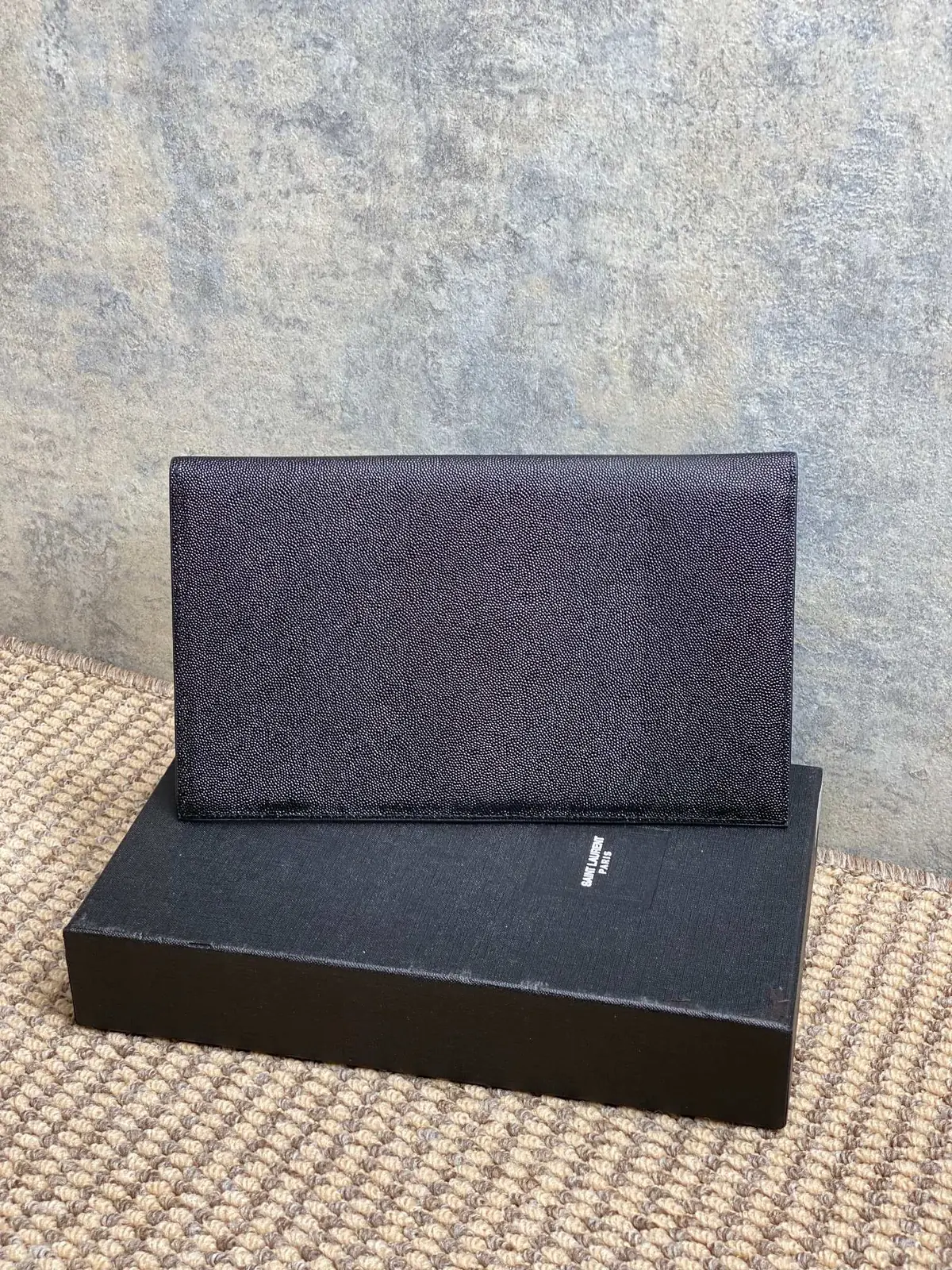 YSL Style Black Leather Clutch Lookbook Reference image 2
