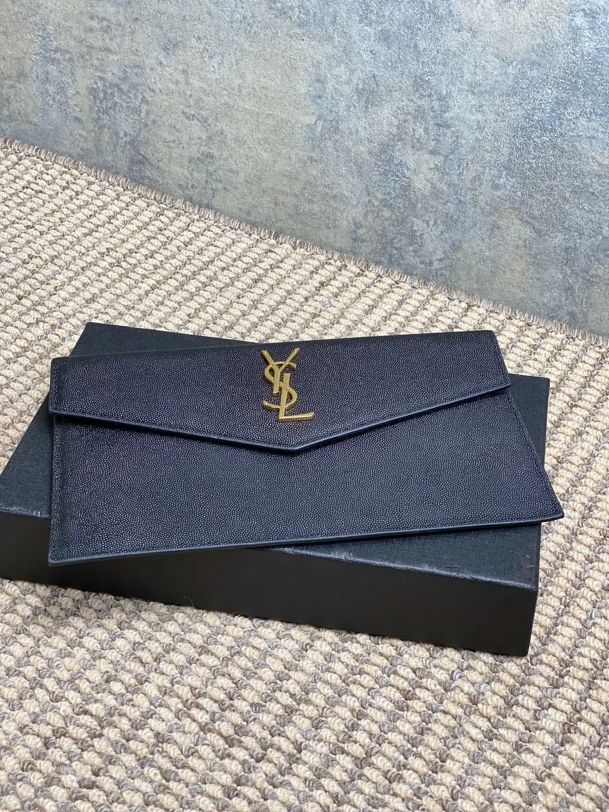 YSL Style Black Leather Clutch Lookbook Reference image 3