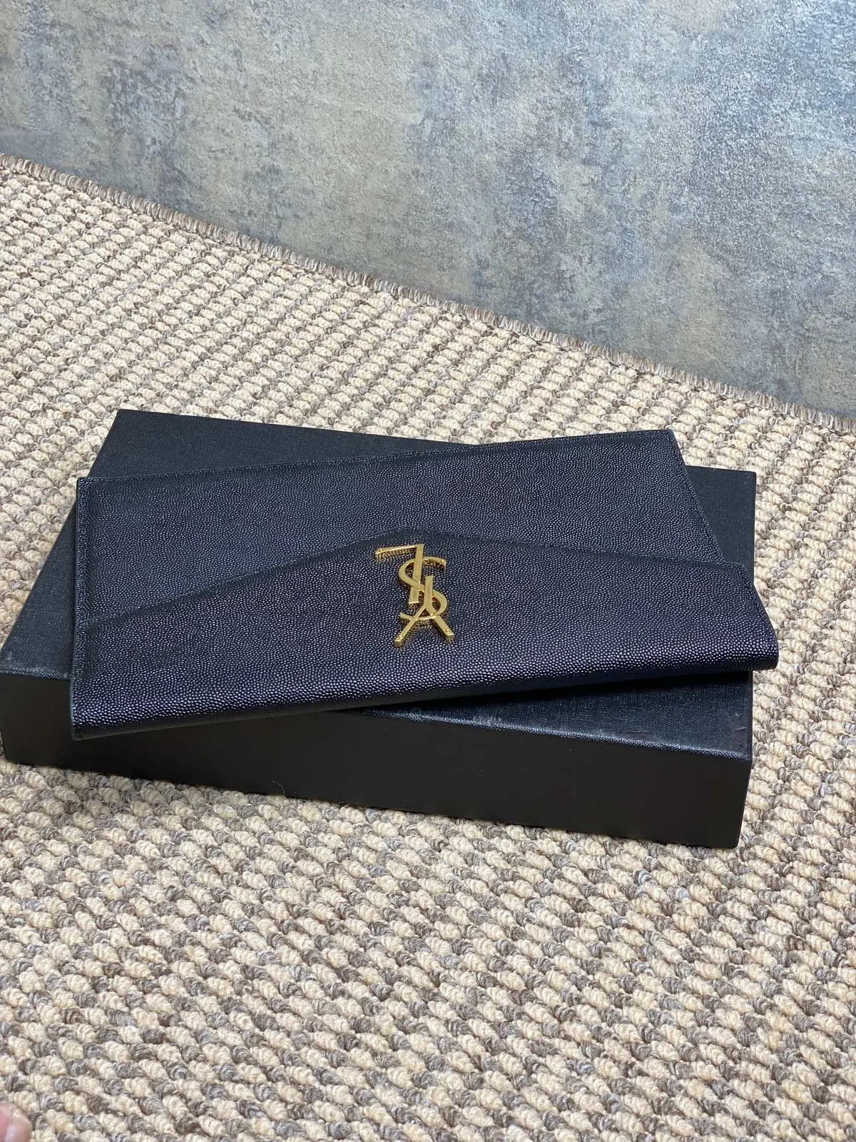 YSL Style Black Leather Clutch Lookbook Reference image 4