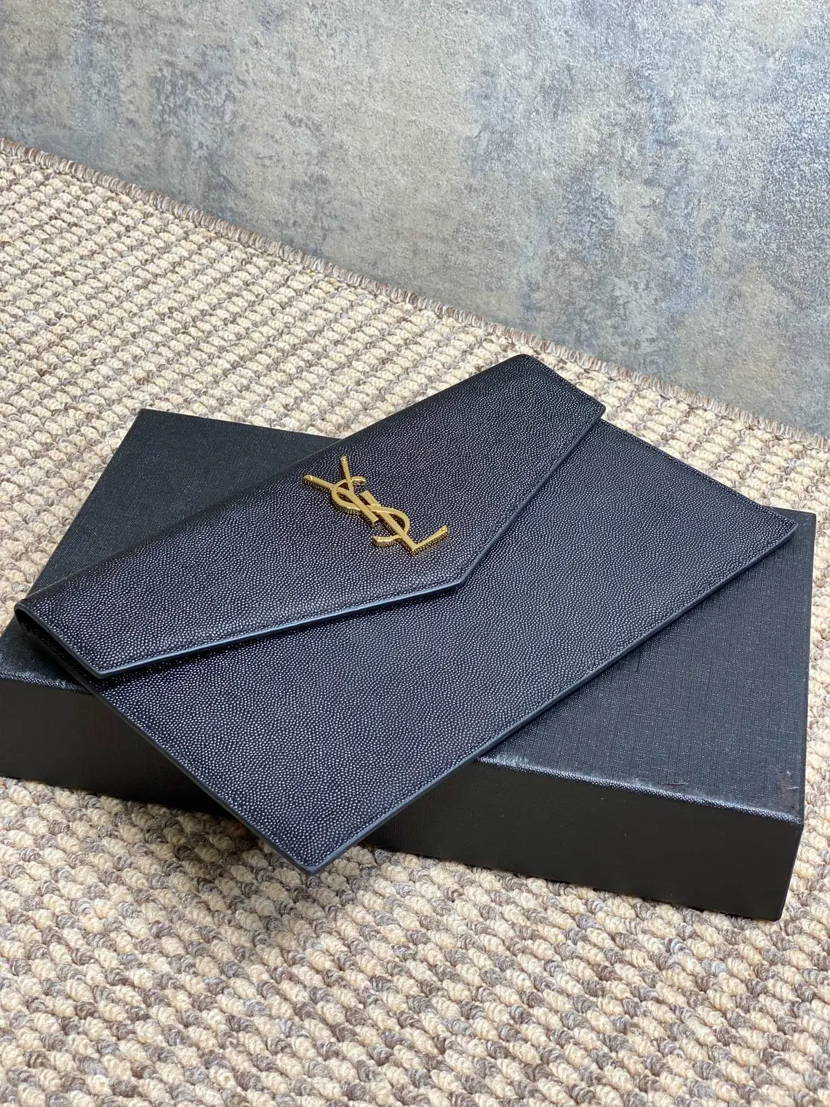 YSL Style Black Leather Clutch Lookbook Reference image 6