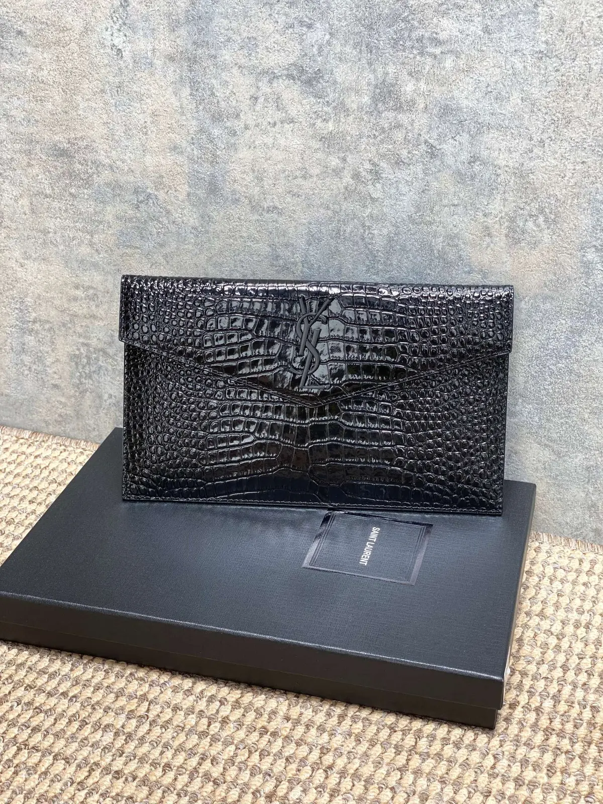 YSL Style Black Leather Clutch Lookbook Reference image 1