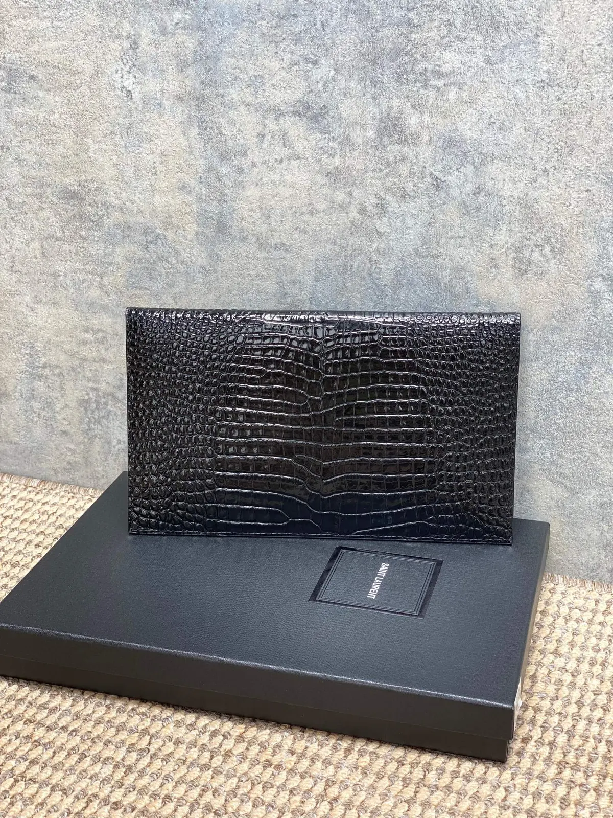 YSL Style Black Leather Clutch Lookbook Reference image 2