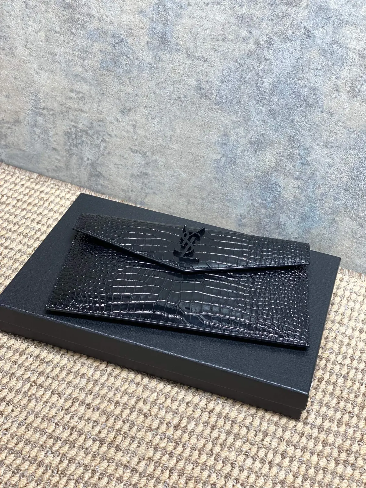 YSL Style Black Leather Clutch Lookbook Reference image 3