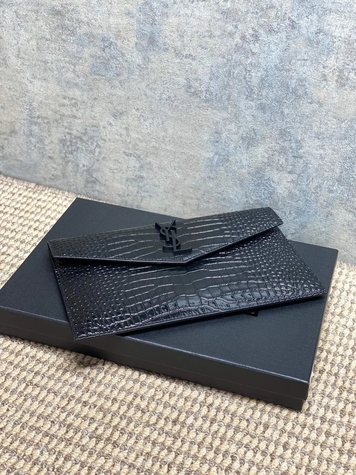 YSL Style Black Leather Clutch Lookbook Reference image 5