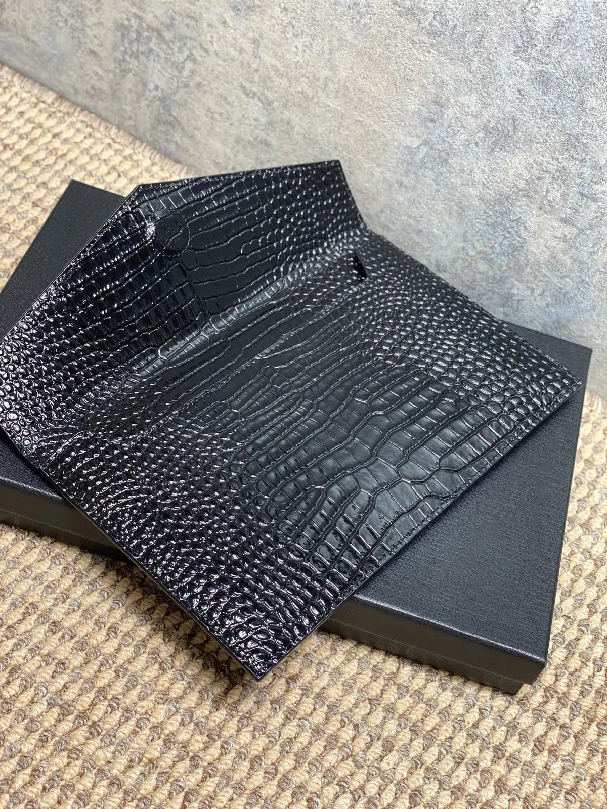 YSL Style Black Leather Clutch Lookbook Reference image 6