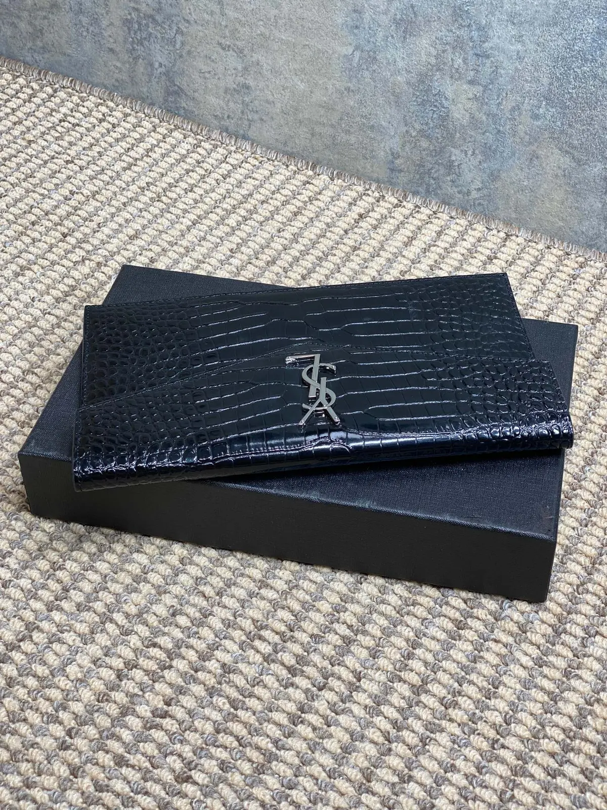 YSL Style Black Leather Clutch Lookbook Reference image 4