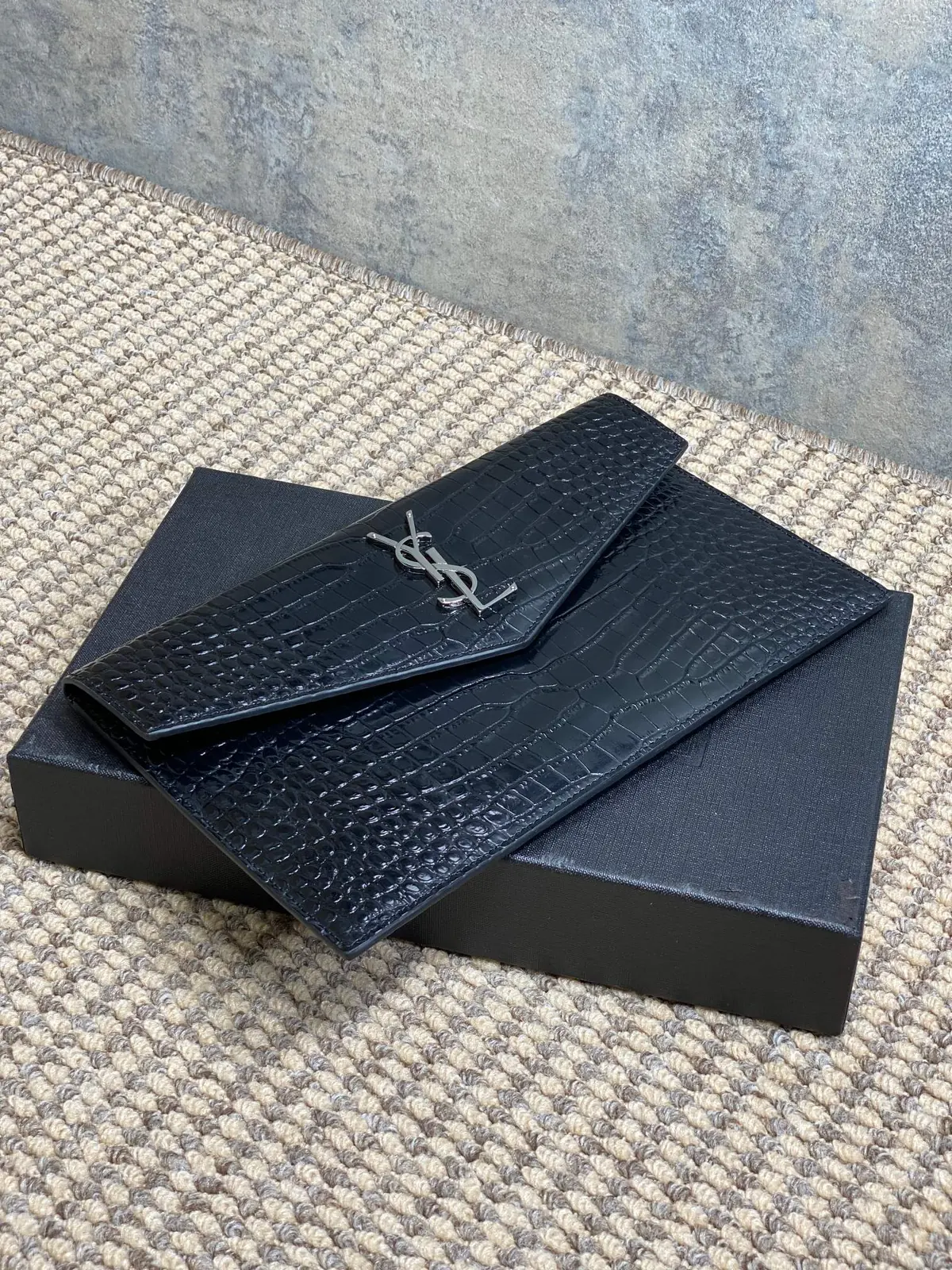 YSL Style Black Leather Clutch Lookbook Reference image 6