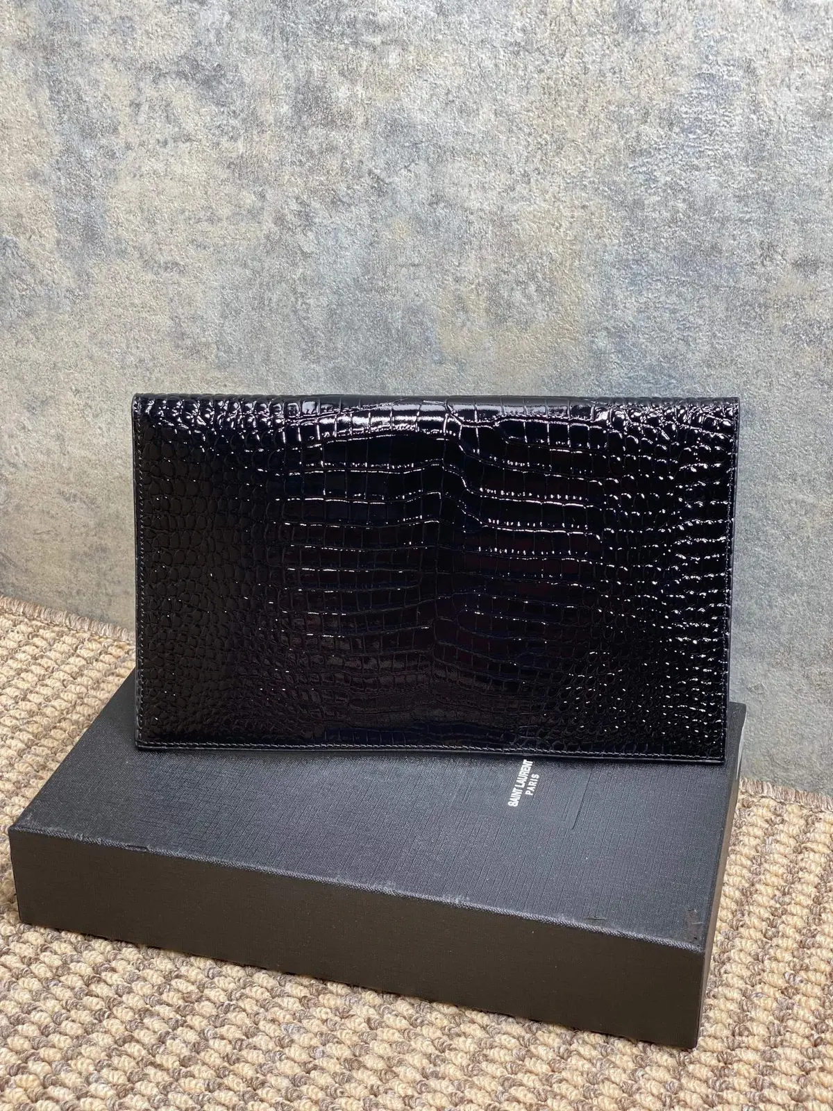 YSL Style Black Leather Clutch Lookbook Reference image 2
