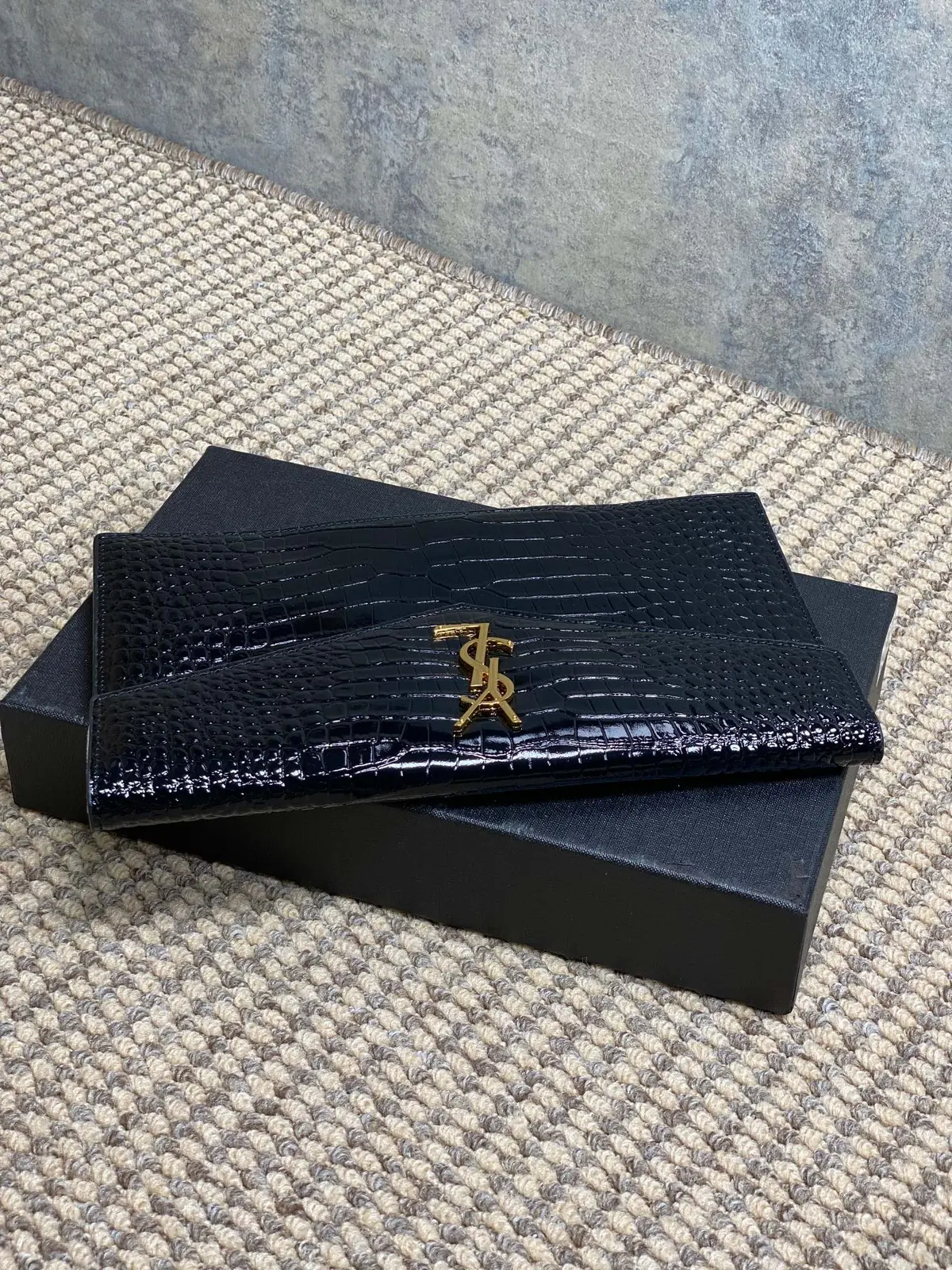 YSL Style Black Leather Clutch Lookbook Reference image 4