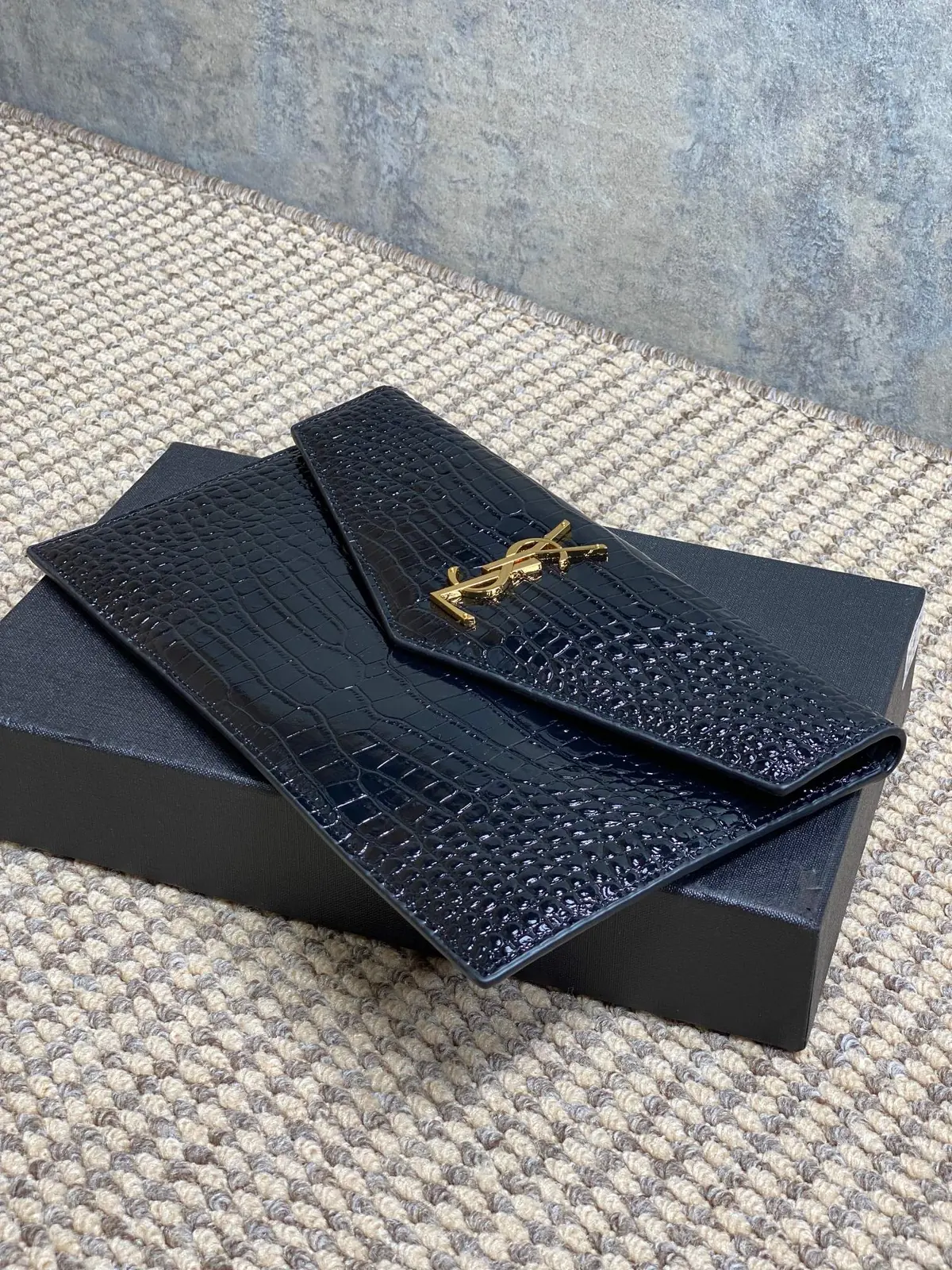 YSL Style Black Leather Clutch Lookbook Reference image 6