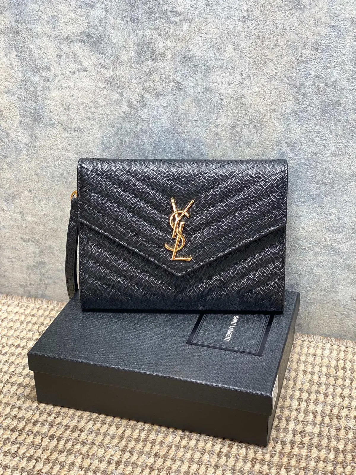 YSL Style Black Leather Clutch Lookbook Reference image 1