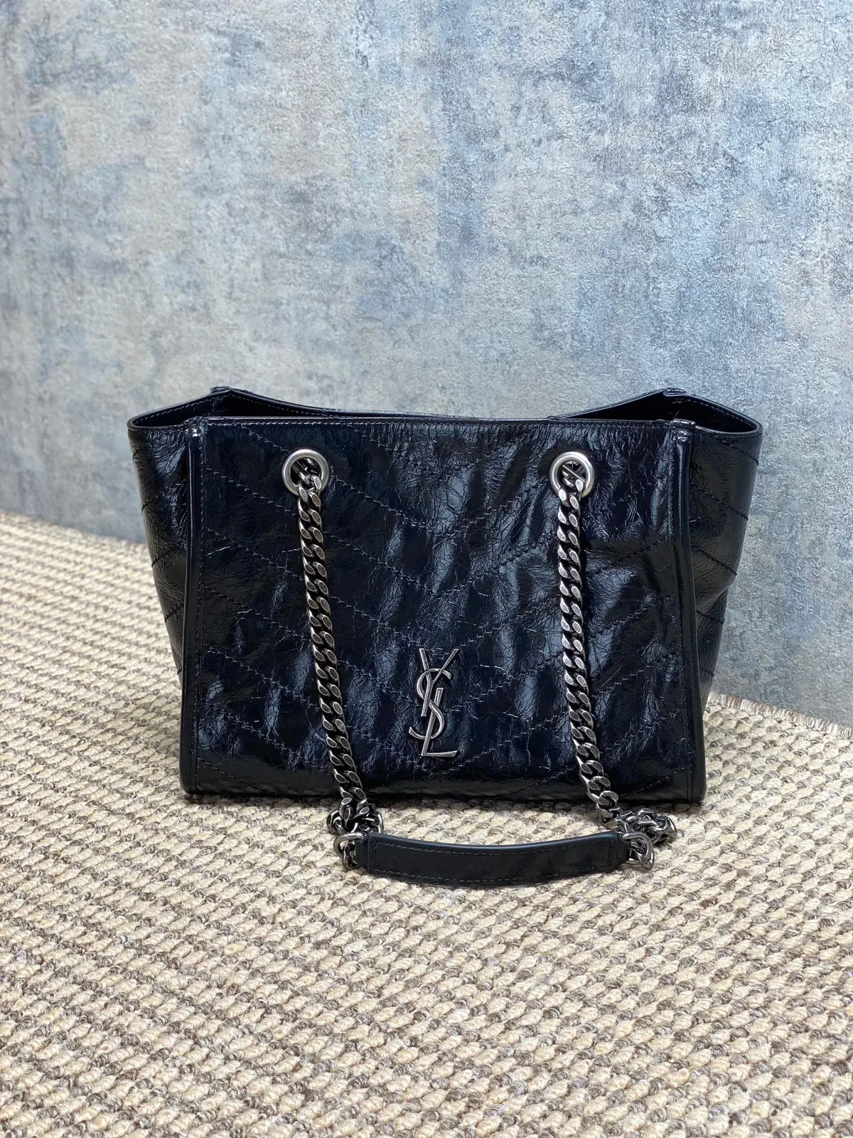 YSL Style Black Leather Tote Bag Lookbook Reference image 1